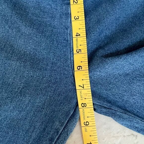 Blue denim vintage flared jeans studded with front slits low rise size 30” - Picture 4 of 6